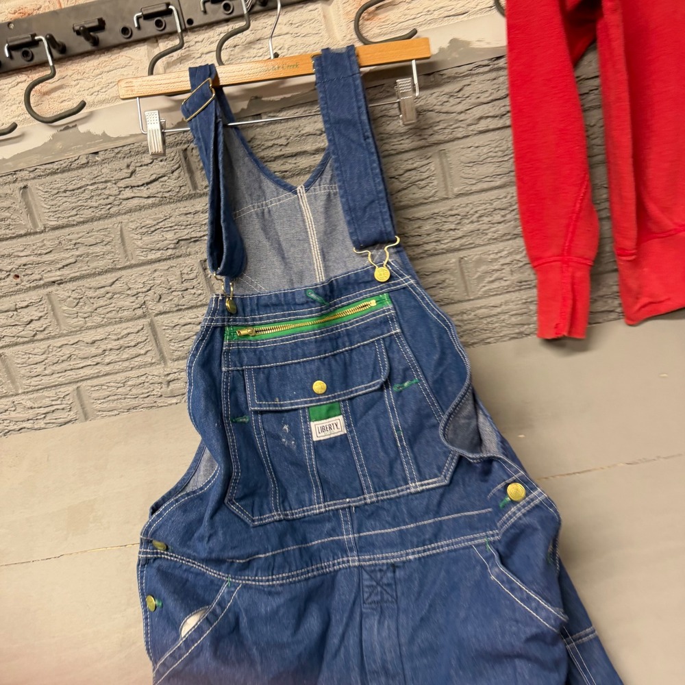 Liberty Mens Blue Denim Bib Overalls 36x30 Workwear Carpenter 14006SW9